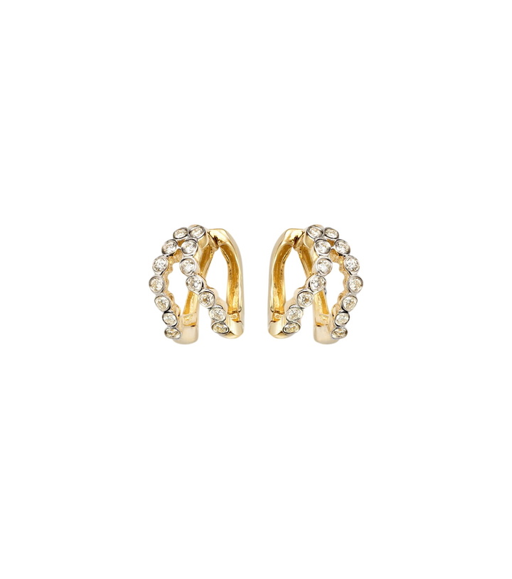 Photo: Mateo Wave 14kt gold (585/1000) huggie earrings with diamonds