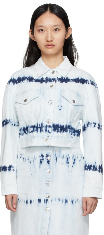 Photo: Stella McCartney Indigo Stripe Tie-Dye Cropped Denim Jacket