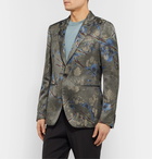 Etro - Grey Slim-Fit Jacquard Tuxedo Jacket - Green