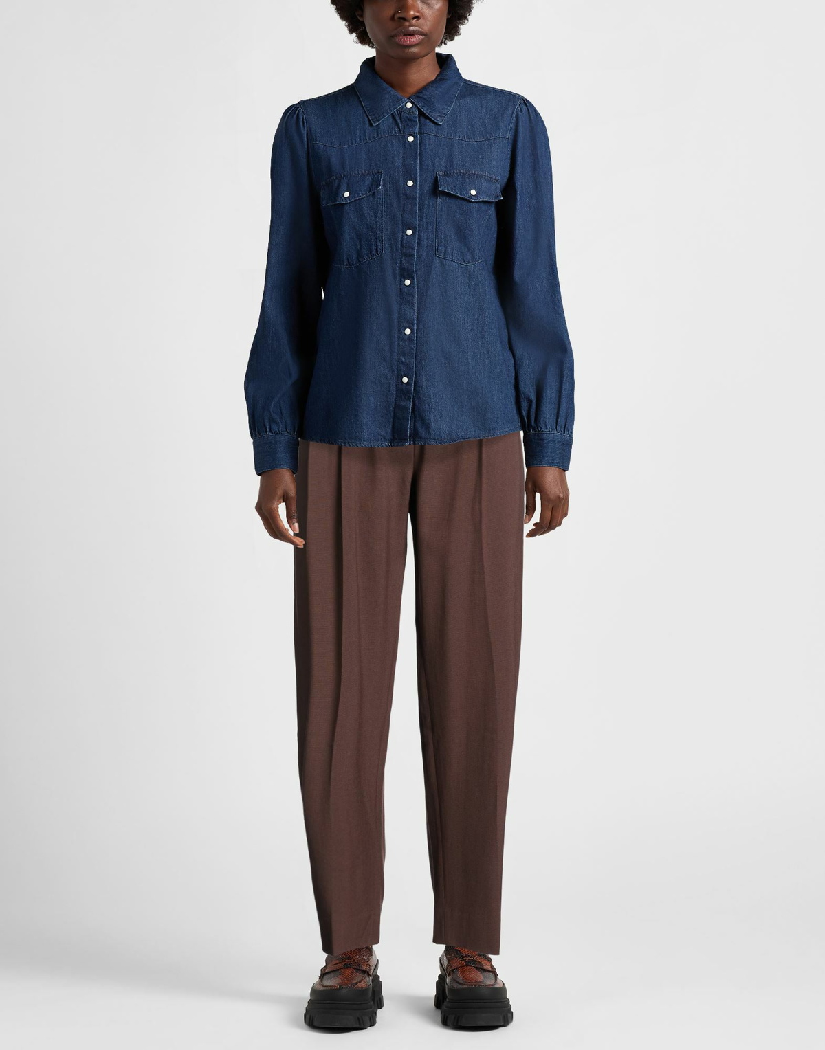 Studio Nicholson Womens Pants Chocolate in Brown