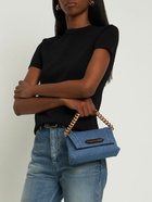 TOM FORD - Mini Denim & Leather Bag W/ Chain