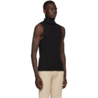 Ludovic de Saint Sernin Black Wool Sleevless Turtleneck