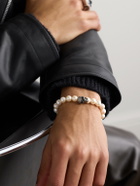 Sydney Evan - Skull Rhodium-Plated, Diamond and Pearl Beaded Bracelet