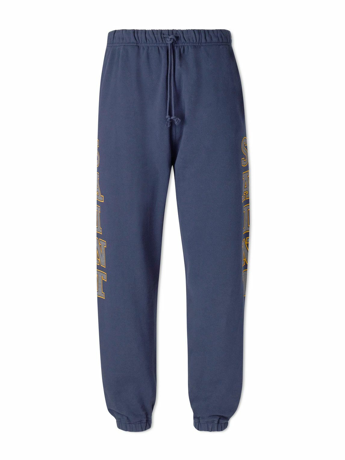 SAINT MXXXXXX - Saint College Logo-Print Cotton-Jersey Sweatpants - Blue