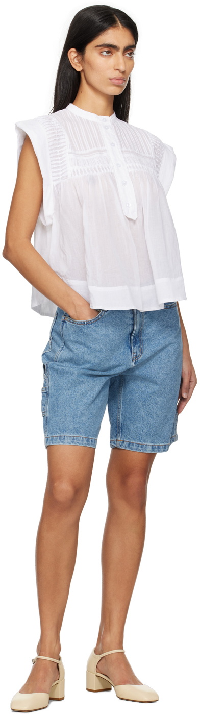 Dunst Blue Contrast Denim Shorts
