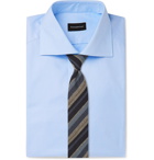 Ermenegildo Zegna - Light-Blue Cutaway-Collar Puppytooth Cotton Shirt - Sky blue