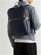 Serapian - Mesh-Trimmed Leather and Stepan Backpack