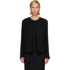 TOTEME Black Open-Front Bouclé Blazer