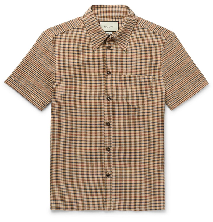 Photo: Gucci - Micro-Checked Wool and Cotton-Blend Shirt - Multi