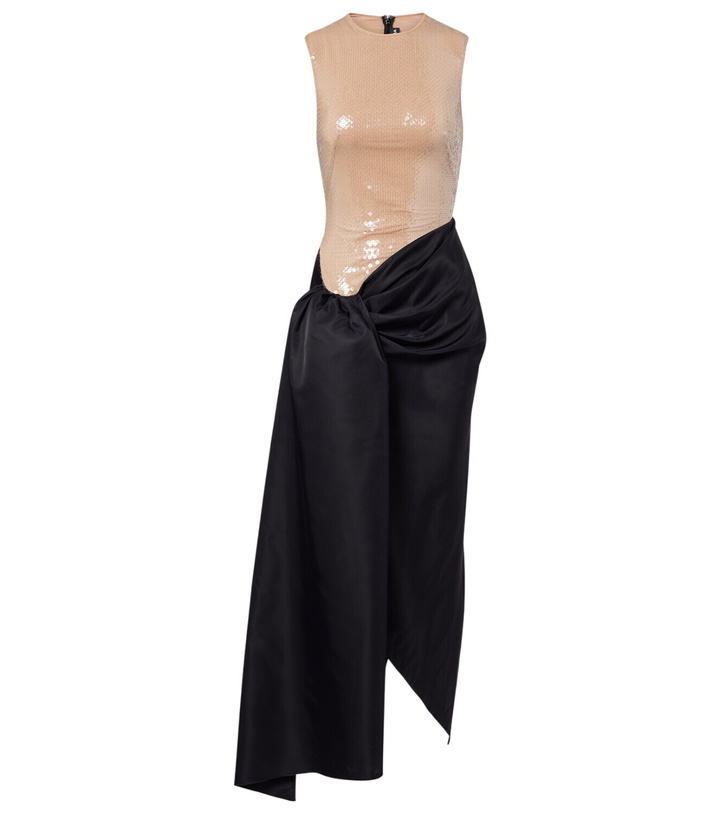 Photo: David Koma Sequined draped maxi dress