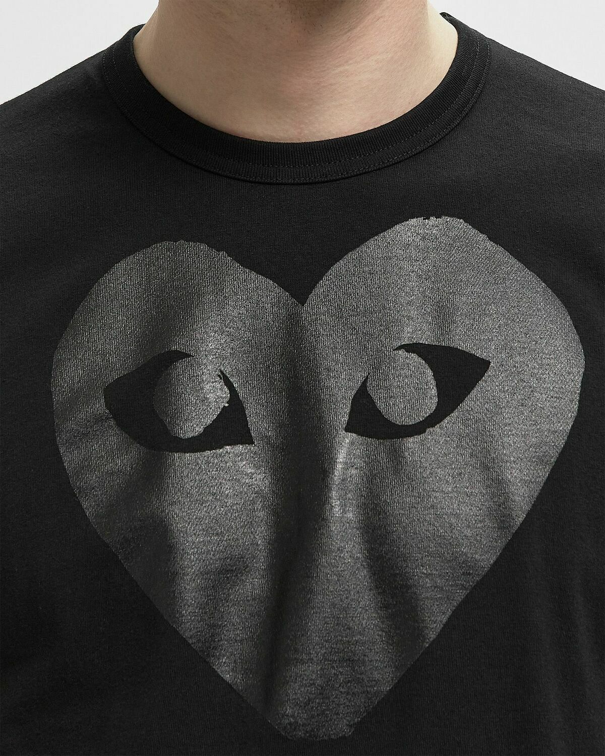 Comme des Garçons Play TEE LOGO PRINT KNIT Black Mens Shortsleefe