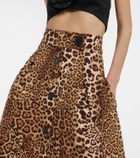 Carolina Herrera Leopard-print midi skirt