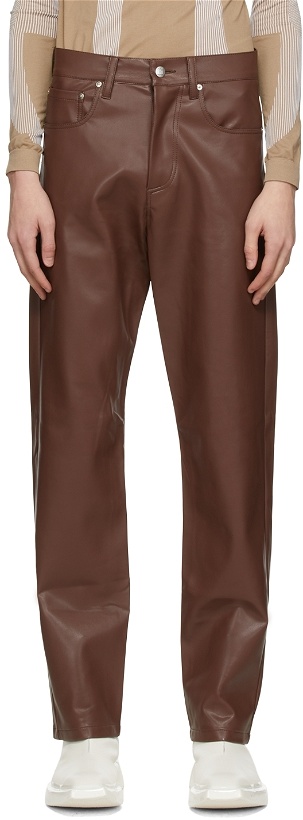 Photo: MISBHV Brown Faux-Leather Trousers
