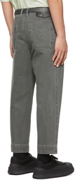 Solid Homme Grey Denim Belted Trousers