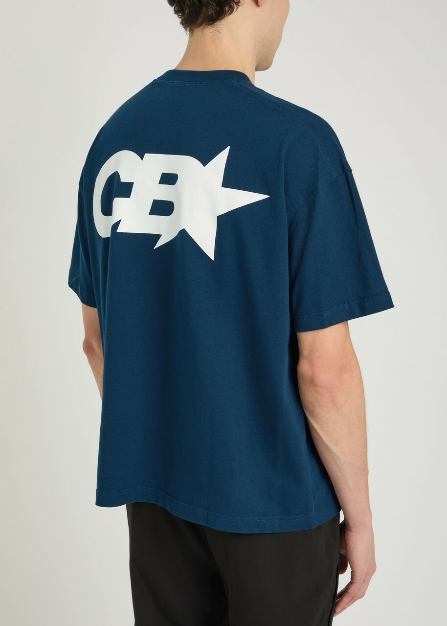Cole Buxton Star Racing Logo-print Cotton T-shirt Navy