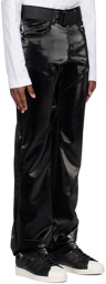 99%IS- Black 'ATT1%TUDE' Always Glossy Trousers