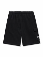 Nike - Sportswear Club Wide-Leg Cotton-Blend Jersey Cargo Shorts - Black