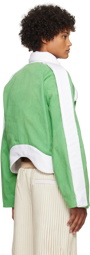 Stanley Raffington SSENSE Exclusive Green & White Denim Jacket