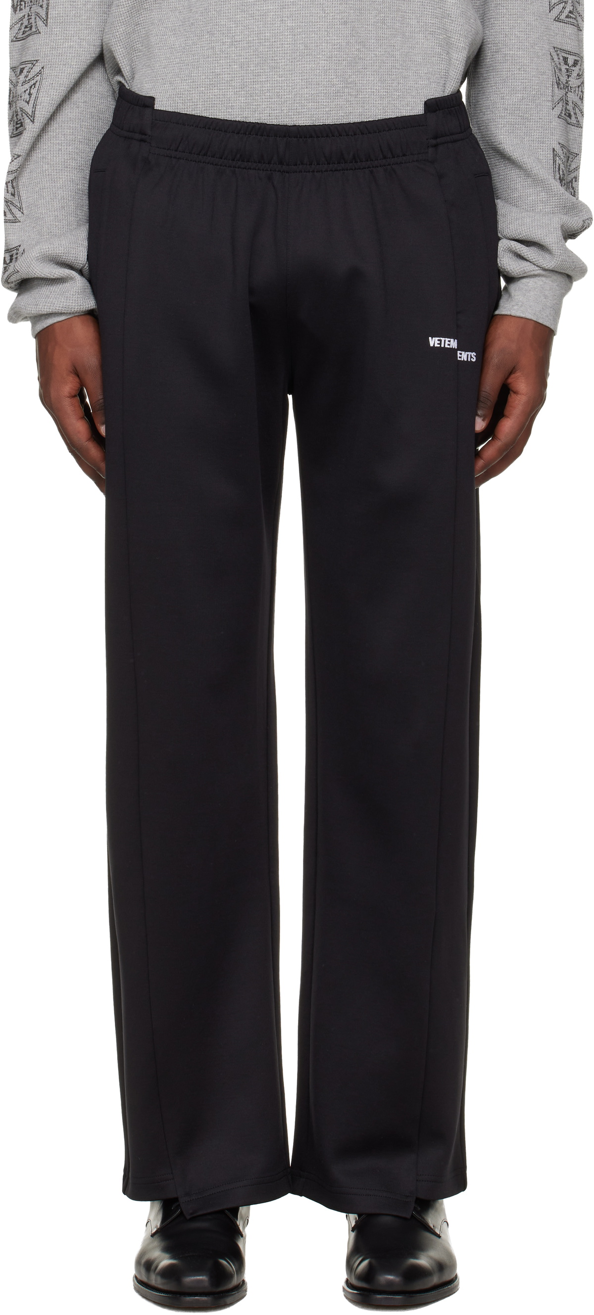 VETEMENTS Black Cut-Up Athletic Sweatpants