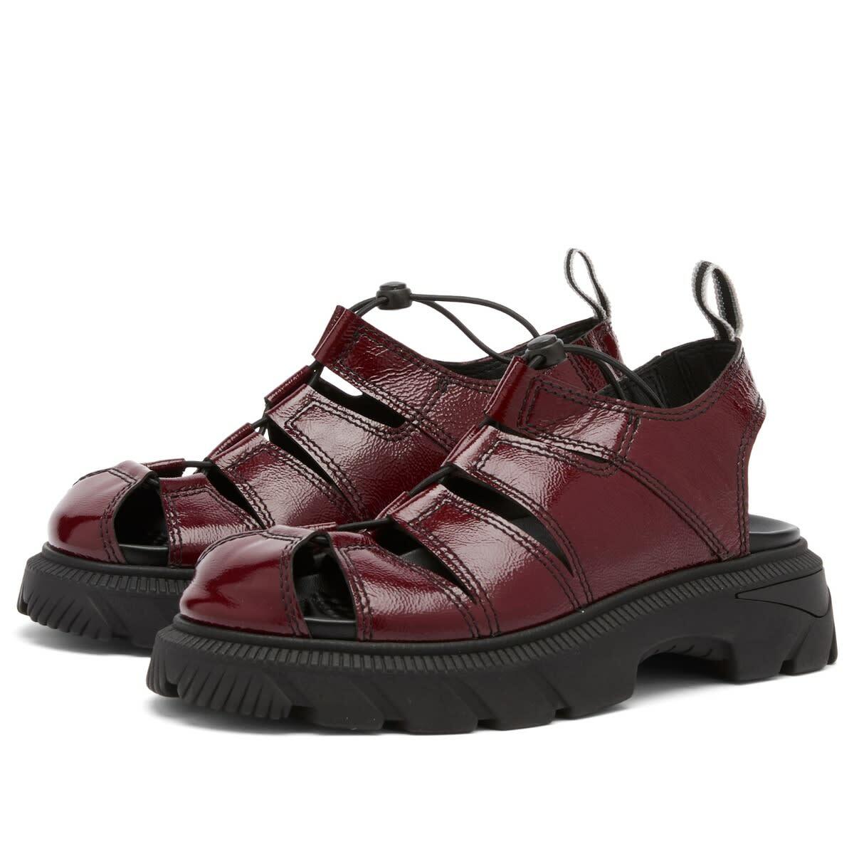 MIISTA Women's Eunice Burgundy Sandal in Red