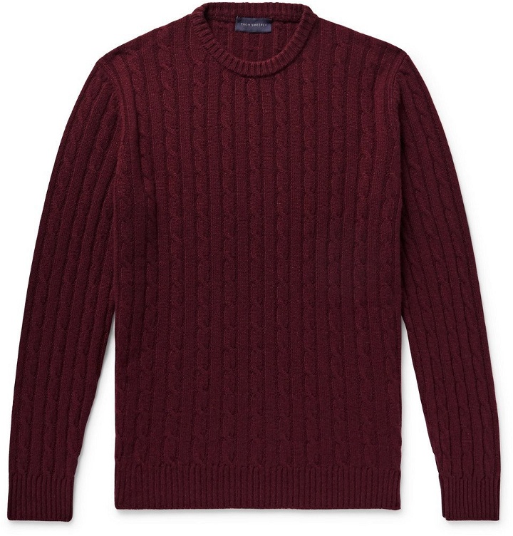 Photo: Thom Sweeney - Cable-Knit Cashmere Sweater - Men - Burgundy