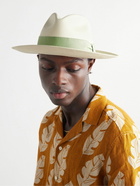 Frescobol Carioca - Rafael Grosgrain-Trimmed Straw Panama Hat - Green