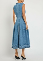 Simkhai Bowen Panelled Stretch-denim Midi Dress Blue