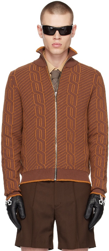 Photo: Ernest W. Baker Brown Jacquard Sweater