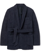 Orlebar Brown - Darvill Shawl-Collar Belted Cotton-Terry Cardigan - Blue