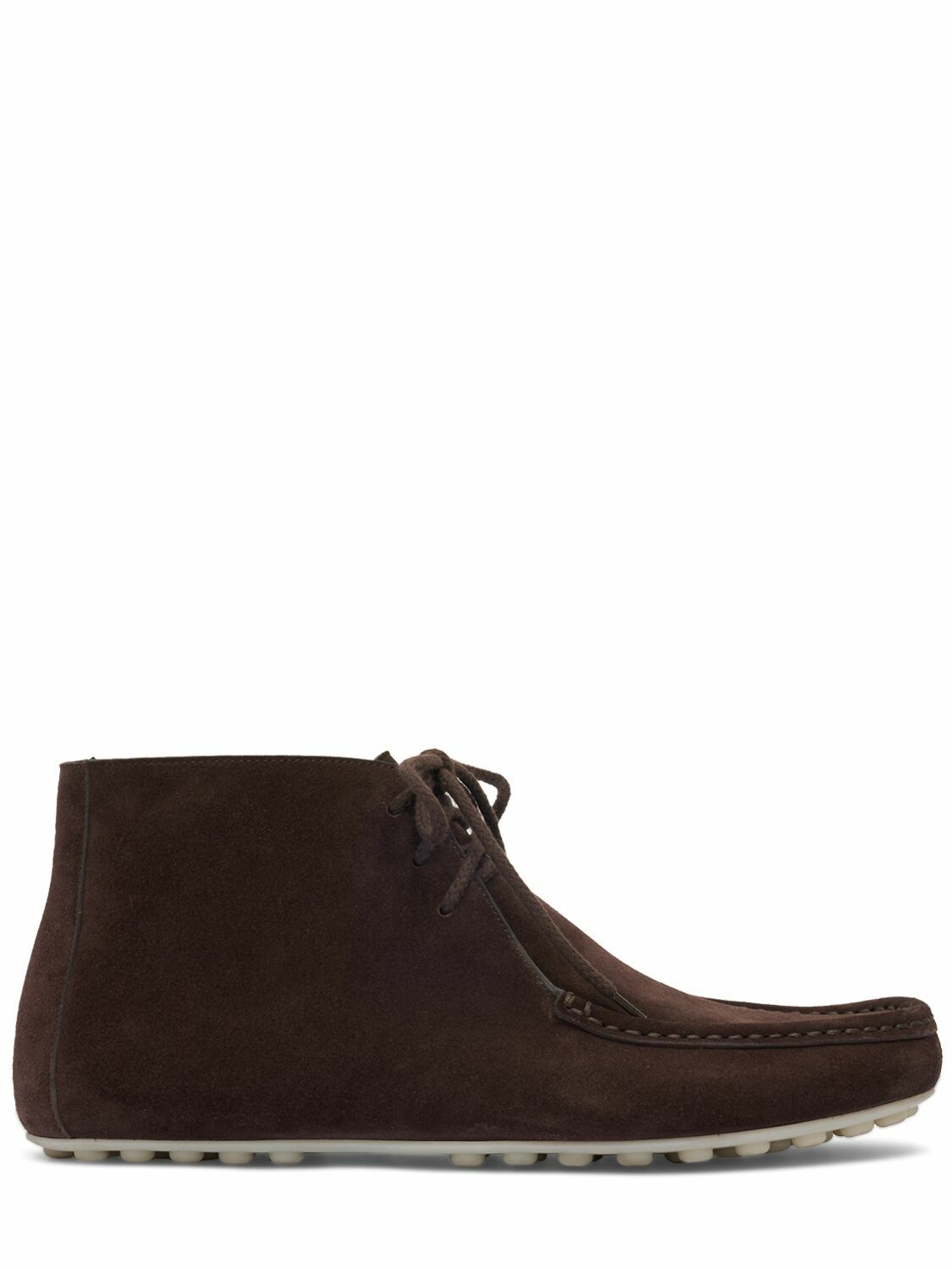 Photo: LORO PIANA - Lp Dots Mid Roadster Suede Lace-up Shoes