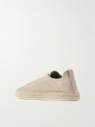 Zegna - Triple Stitch™ Leather-Trimmed Suede Slip-On Sneakers - Neutrals