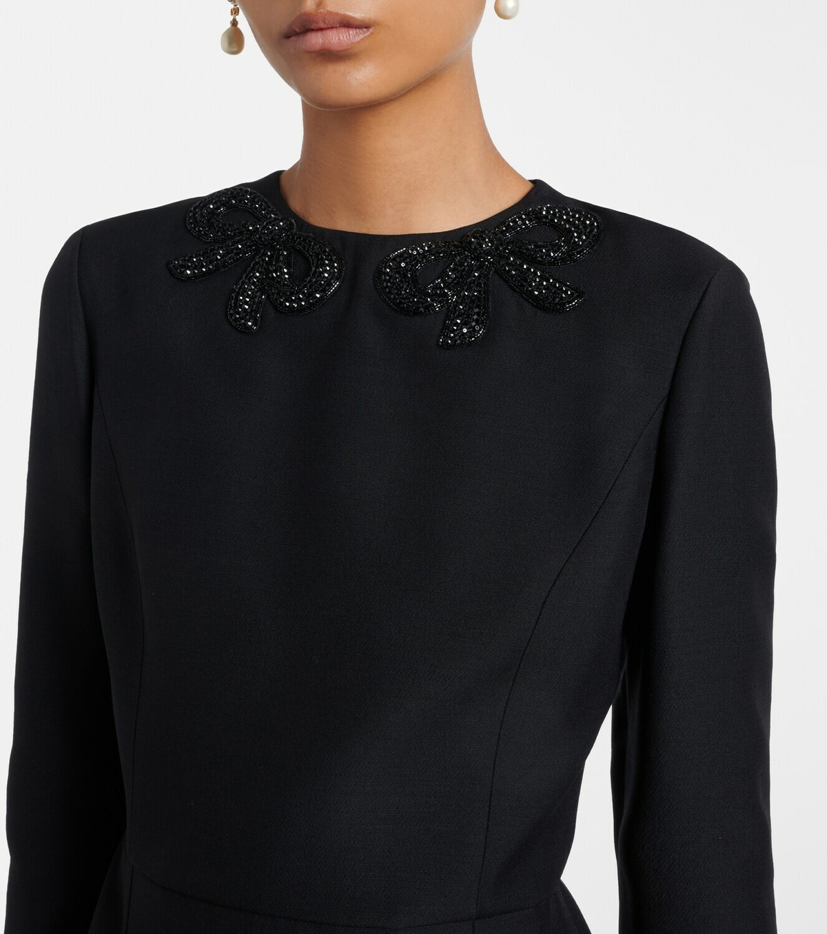 Valentino Crepe Couture embellished minidress