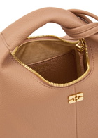 Ganni Hobo Mini Grained Leather top Handle bag - Pink - One Size