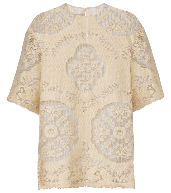 Photo: Valentino Floral knitted cotton-blend top
