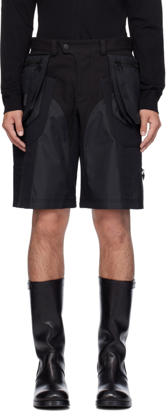 Photo: Mugler Black Technical Fabric Cargo Shorts
