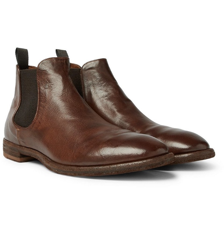 Photo: Officine Creative - Princeton Burnished-Leather Chelsea Boots - Men - Dark brown