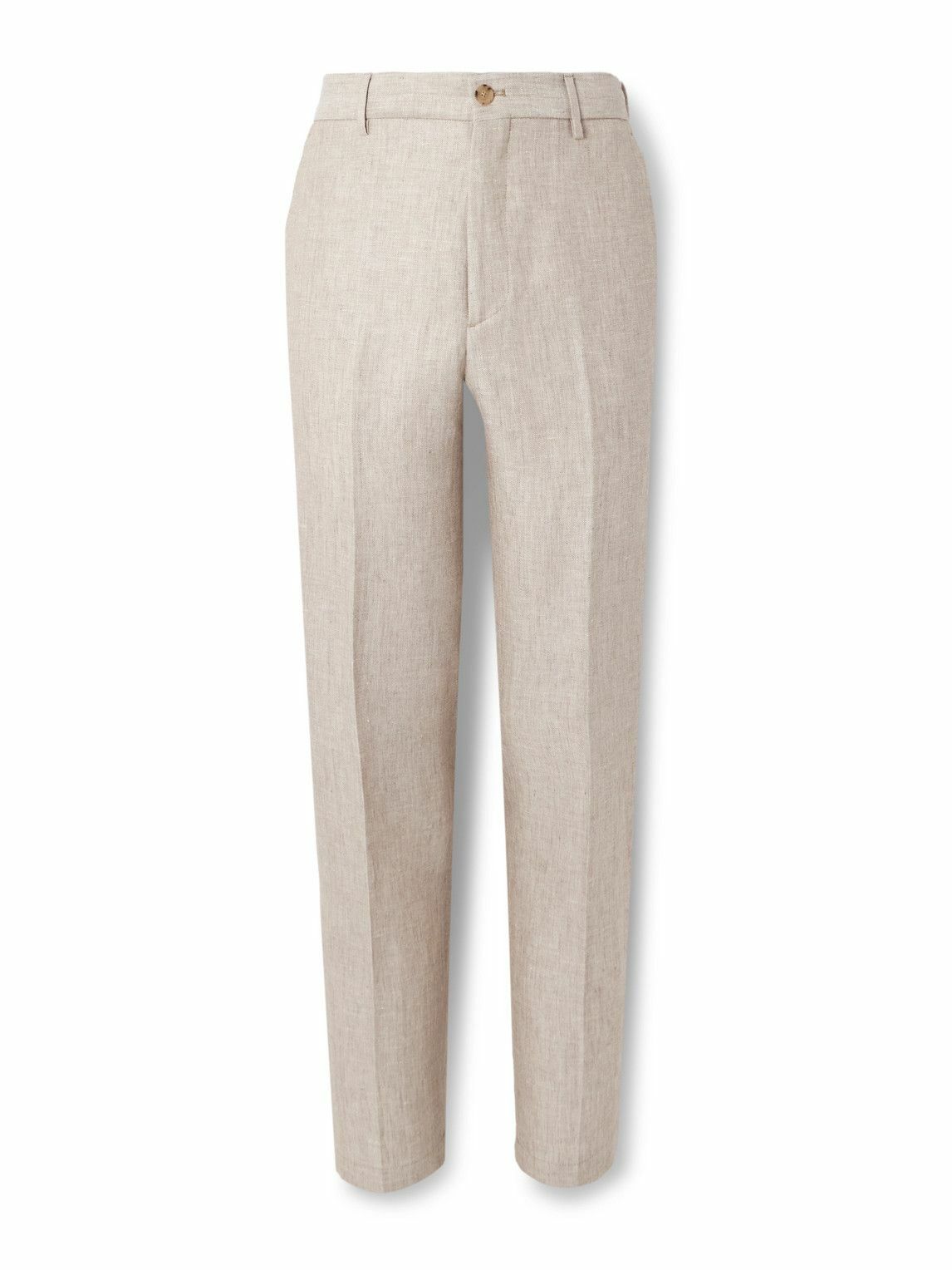 Etro - Tapered Linen and Wool-Blend Trousers - Neutrals