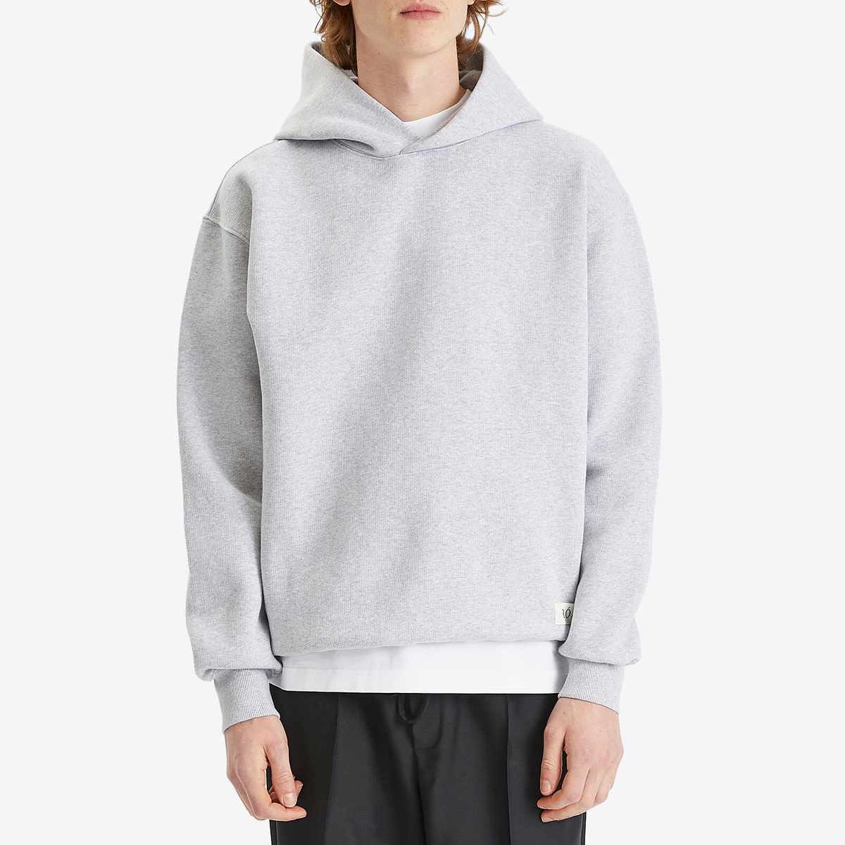 Róhe Men's Logo Hoodie in Mid Grey Melange