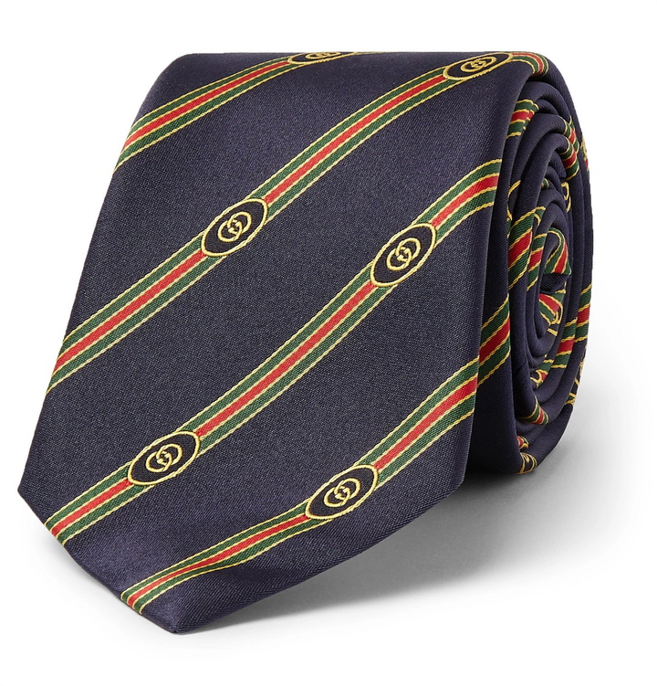 Photo: Gucci - 7cm Logo-Jacquard Silk Tie - Blue