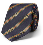 Gucci - 7cm Logo-Jacquard Silk Tie - Blue