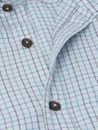 Purdey - Checked Cotton and Cashmere-Blend Shirt - Blue