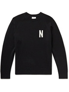 Norse Projects - Fridolf Logo-Intarsia Wool Sweater - Black