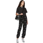 MISBHV Black Monogram Embroidered Lounge Pants