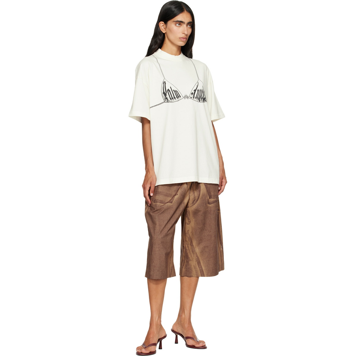 Palm Angels Off-White Bra Loose T-shirt