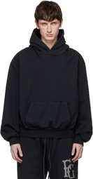Fear of God Black Sunfaded Classic Half Raglan Pocket Hoodie