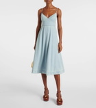 zimmermann acacia denim dress ZIMMERMANN Acacia paneled denim midi dress