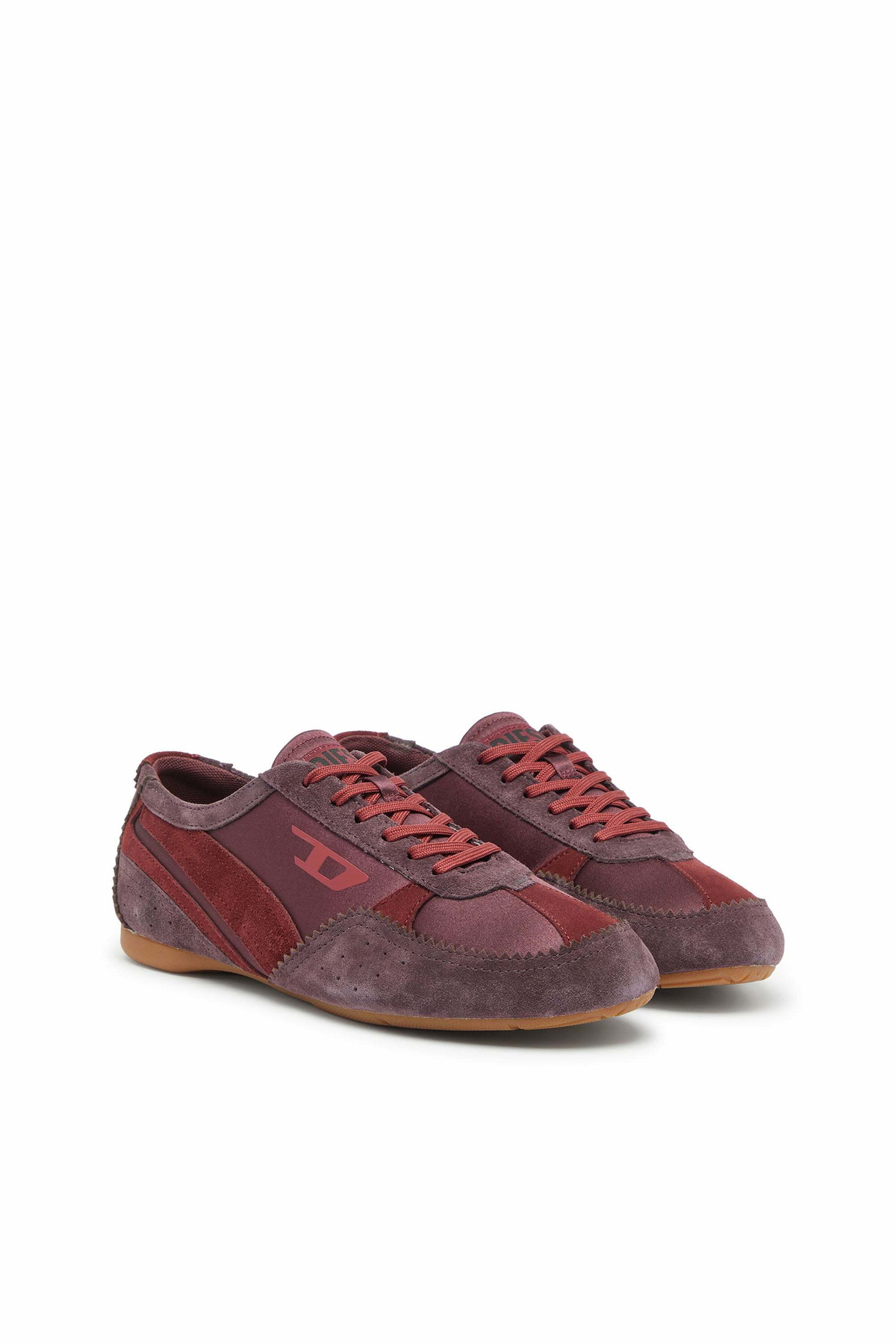Diesel D-Mile-Flat sneakers with suede overlays - Sneakers Womens in Red
