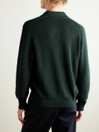 Corridor - Ribbed Organic Mercerised Cotton Polo Shirt - Green