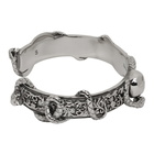 Alexander McQueen Silver Skull and Snake Bracelet