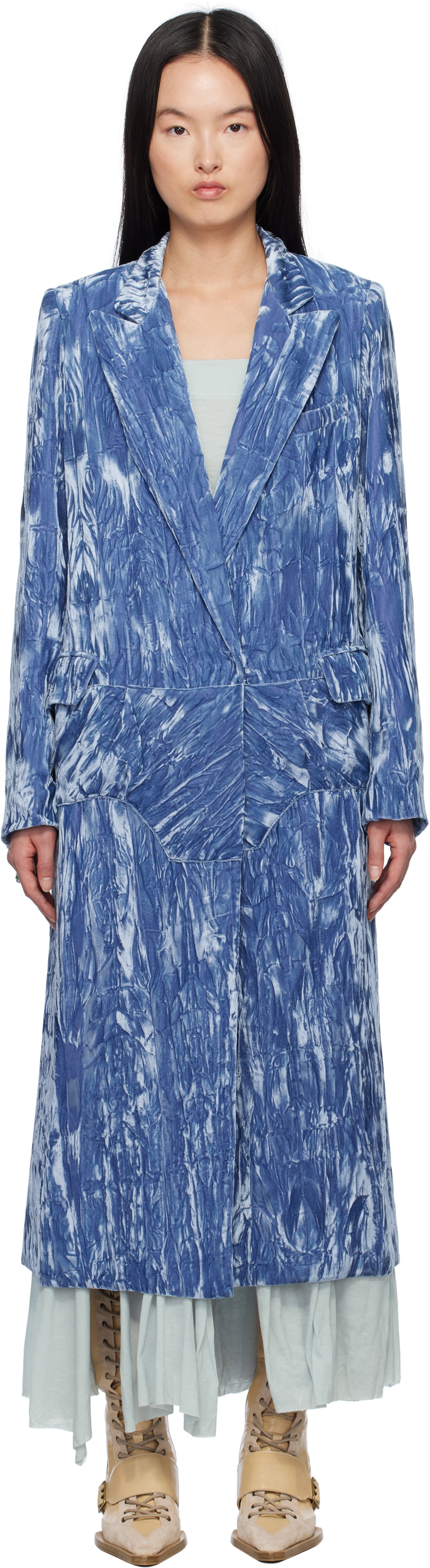 Collina Strada Blue Short Wolverine Coat
